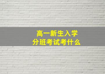 高一新生入学分班考试考什么