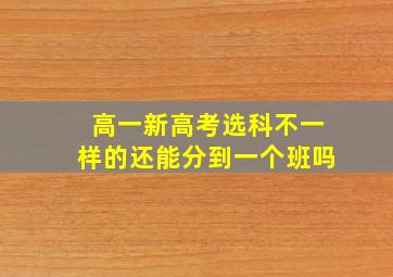 高一新高考选科不一样的还能分到一个班吗