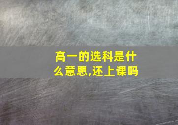 高一的选科是什么意思,还上课吗