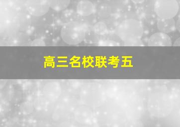 高三名校联考五