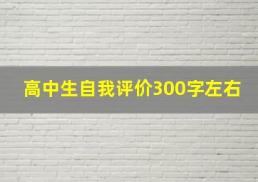 高中生自我评价300字左右