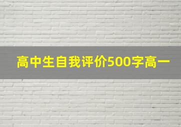 高中生自我评价500字高一