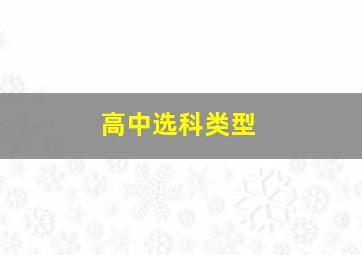 高中选科类型