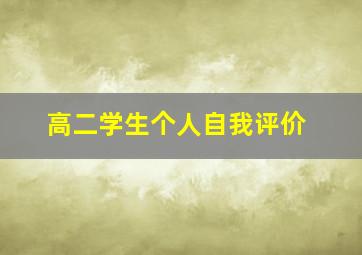 高二学生个人自我评价