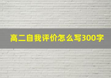 高二自我评价怎么写300字