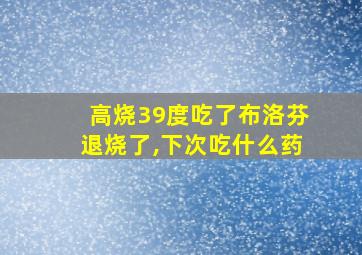 高烧39度吃了布洛芬退烧了,下次吃什么药