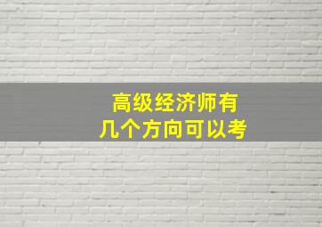 高级经济师有几个方向可以考