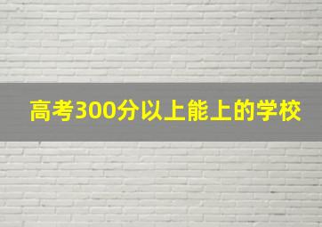 高考300分以上能上的学校