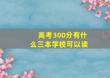 高考300分有什么三本学校可以读