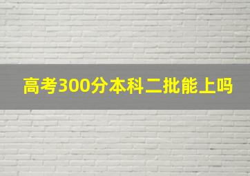 高考300分本科二批能上吗