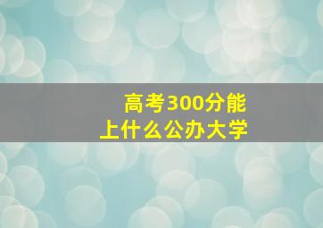 高考300分能上什么公办大学