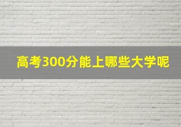 高考300分能上哪些大学呢