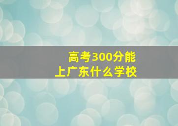 高考300分能上广东什么学校