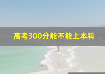 高考300分能不能上本科