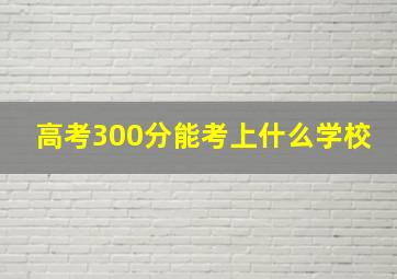 高考300分能考上什么学校