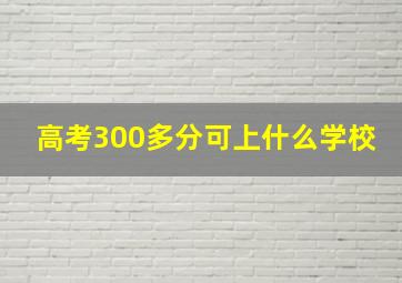 高考300多分可上什么学校