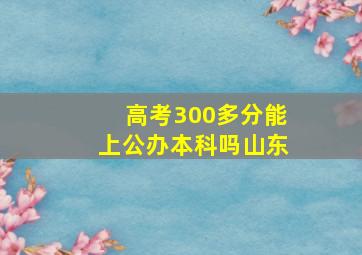 高考300多分能上公办本科吗山东