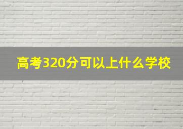 高考320分可以上什么学校