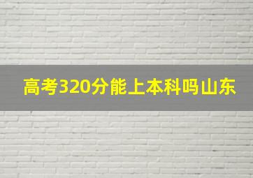 高考320分能上本科吗山东