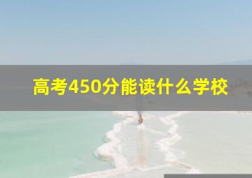 高考450分能读什么学校