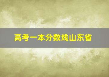 高考一本分数线山东省