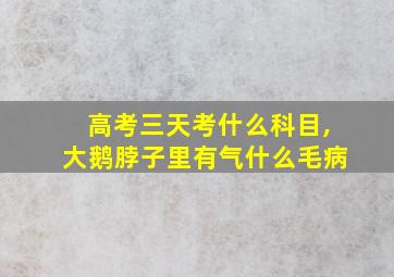 高考三天考什么科目,大鹅脖子里有气什么毛病