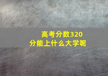 高考分数320分能上什么大学呢