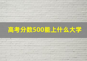 高考分数500能上什么大学