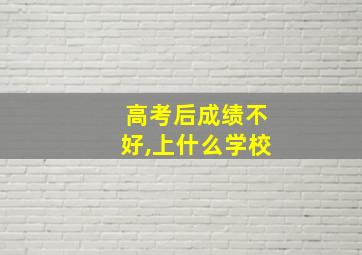 高考后成绩不好,上什么学校