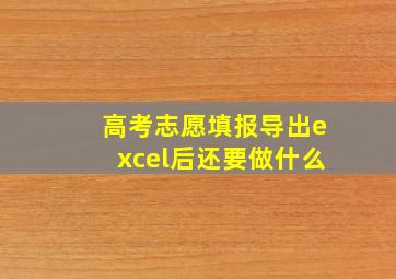 高考志愿填报导出excel后还要做什么