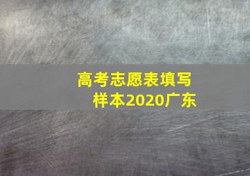 高考志愿表填写样本2020广东