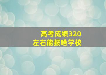 高考成绩320左右能报啥学校