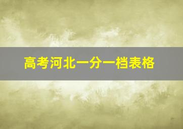 高考河北一分一档表格