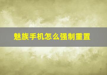 魅族手机怎么强制重置