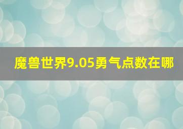 魔兽世界9.05勇气点数在哪