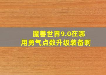 魔兽世界9.0在哪用勇气点数升级装备啊