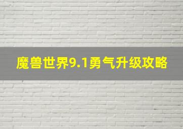 魔兽世界9.1勇气升级攻略