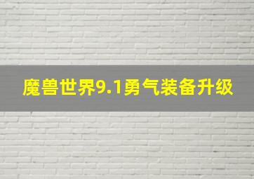 魔兽世界9.1勇气装备升级