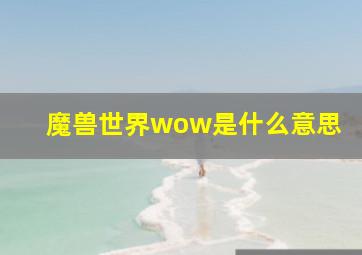 魔兽世界wow是什么意思