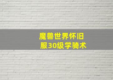 魔兽世界怀旧服30级学骑术