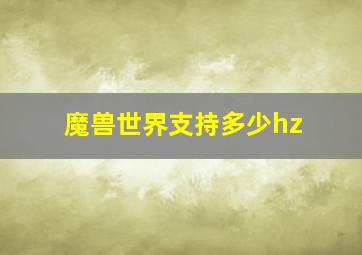 魔兽世界支持多少hz