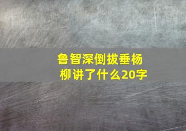 鲁智深倒拔垂杨柳讲了什么20字