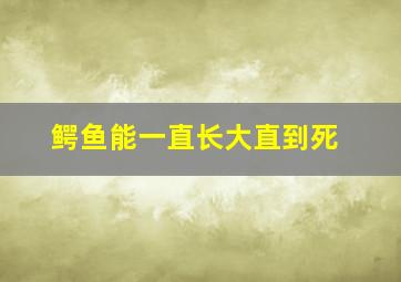 鳄鱼能一直长大直到死