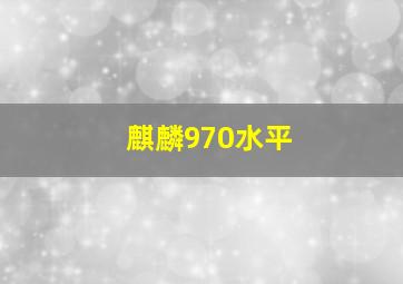 麒麟970水平