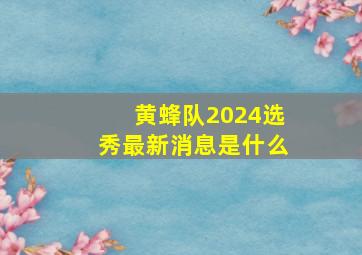 黄蜂队2024选秀最新消息是什么