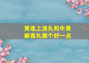 黄连上清丸和牛黄解毒丸哪个好一点