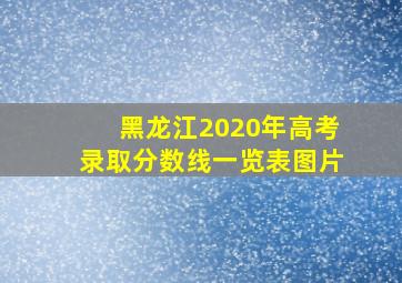 黑龙江2020年高考录取分数线一览表图片