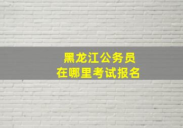 黑龙江公务员在哪里考试报名