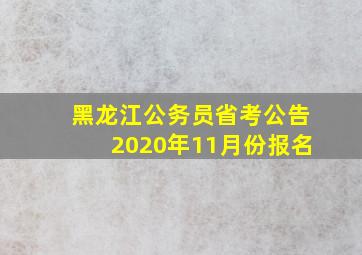 黑龙江公务员省考公告2020年11月份报名