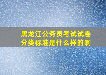 黑龙江公务员考试试卷分类标准是什么样的啊